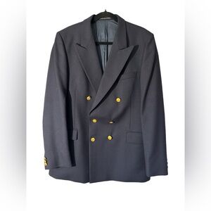 The Alexandre Collection - England 100% Wool Navy Blazer - Double Breasted - 42L
